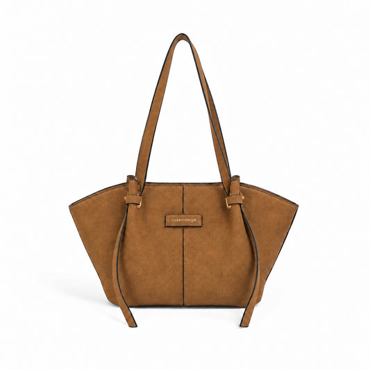 932115 Veske, Liten JOSEFINE semsket look shopper - cognac