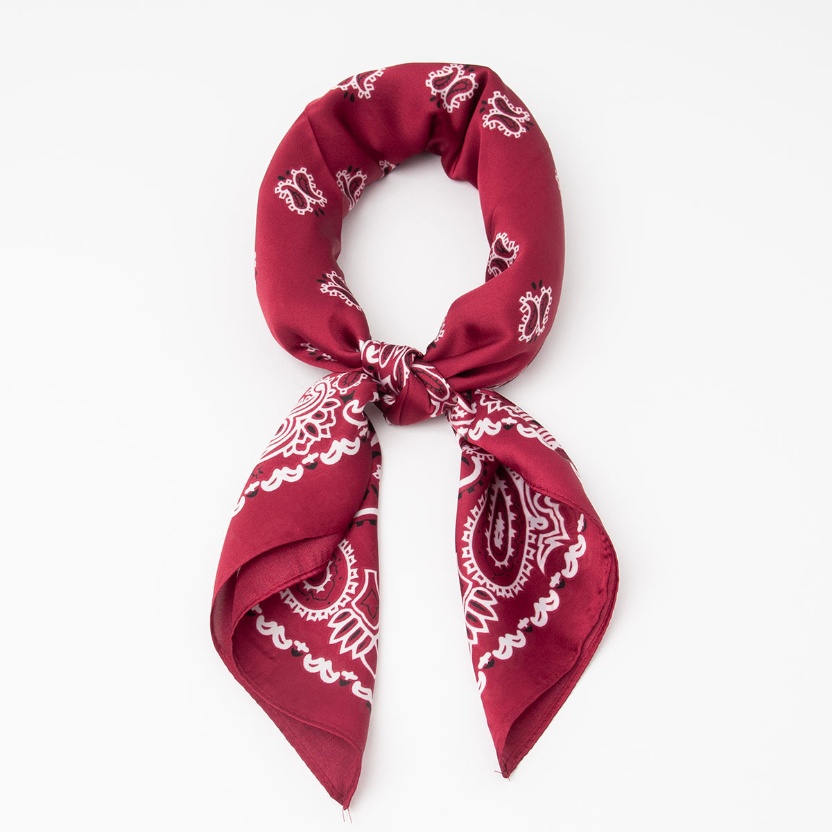 885521  Skjerf, Lite skjerf bandana print - burgunder