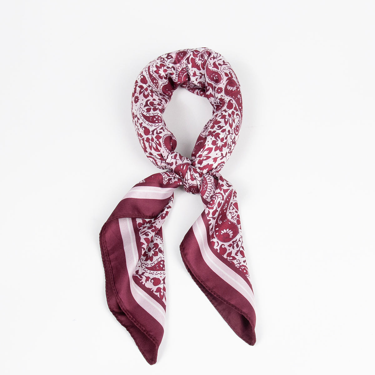 891421  Skjerf, Lite skjerf tosidig print mønster - burgunder