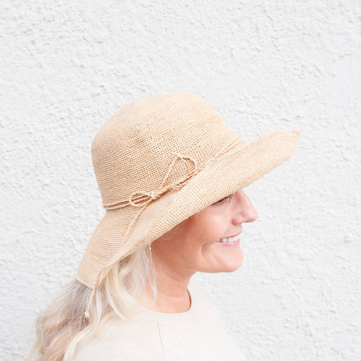 837405 Stråhatt, Natur stråhatt med myk brem - natur