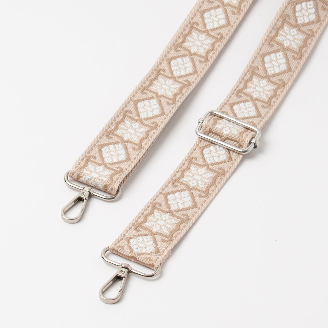 845505 Skulderrem, Folkloremønstret skulderrem - beige