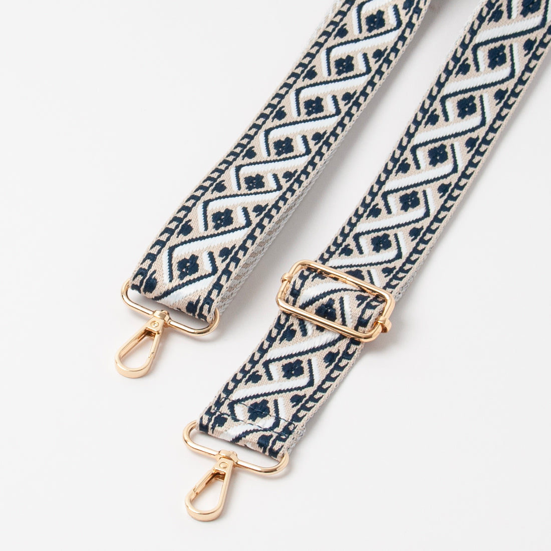 Shoulder strap with ribbon pattern - navy