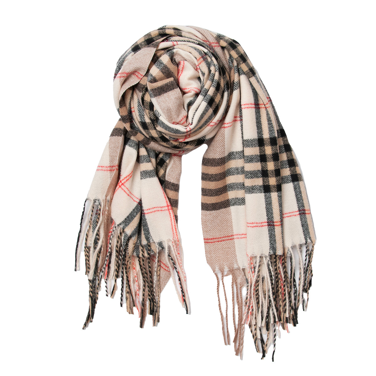 859601 Skjerf, BURBERRY-look  skjerf - svart