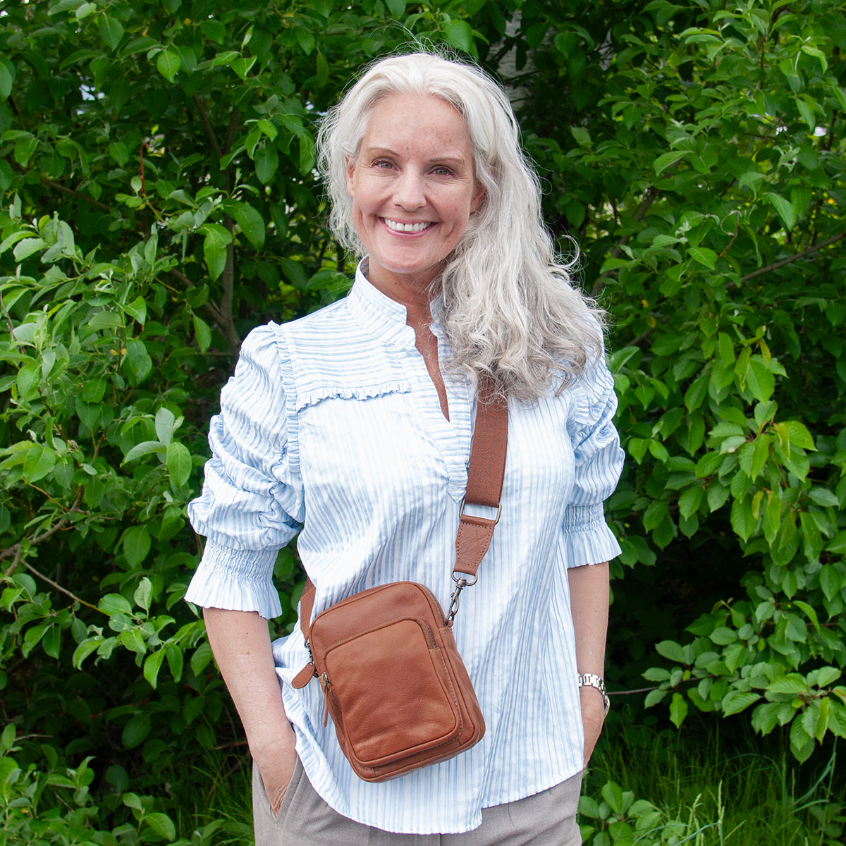 Bag LIV Citybag in leather - cognac