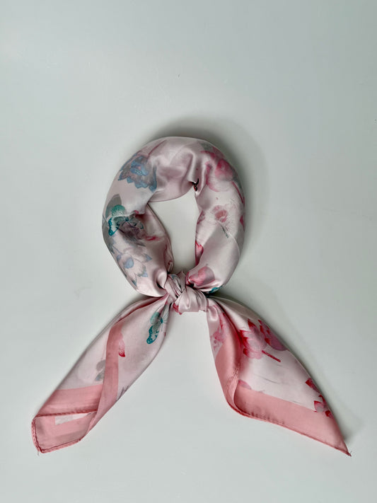 919836  Skjerf, Lite skjerf rosa skjerf med sommerfugler - rosa