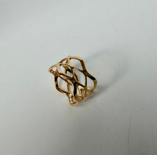 917362 Skjerf ring - Enkel skjerfring flettet metal - gull