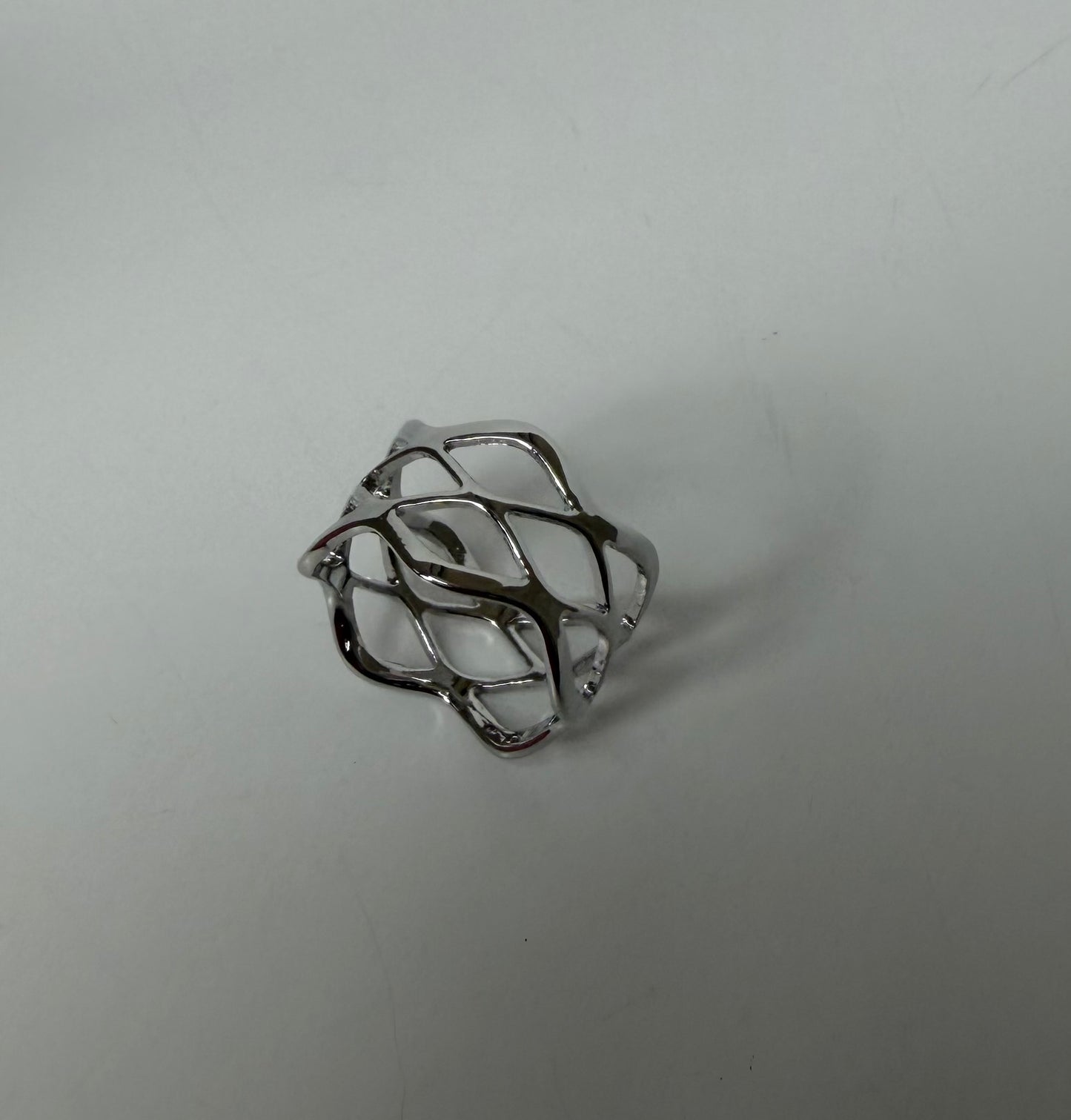917386 Skjerf ring - Enkel skjerfring flettet metal - sølv