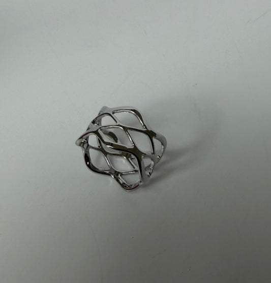 917386 Skjerf ring - Enkel skjerfring flettet metal - sølv