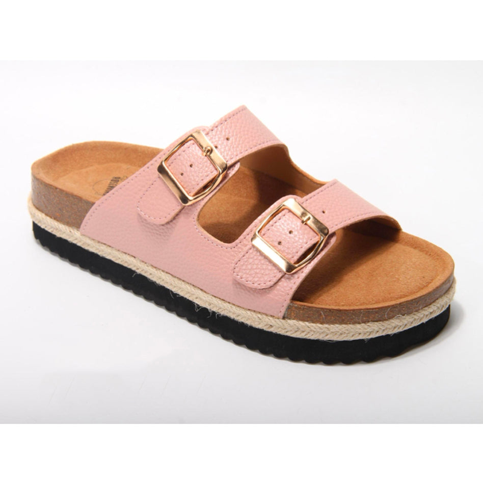 Sandals, ENVY sandal with gold-colored buckle - light pink